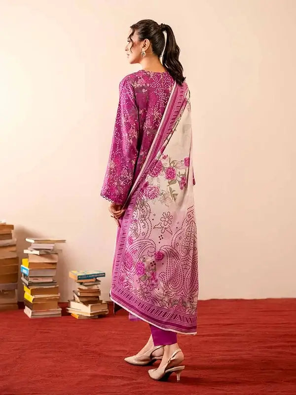 GEET 3-Piece Unstitched Digital Printed Linen Suit for Women