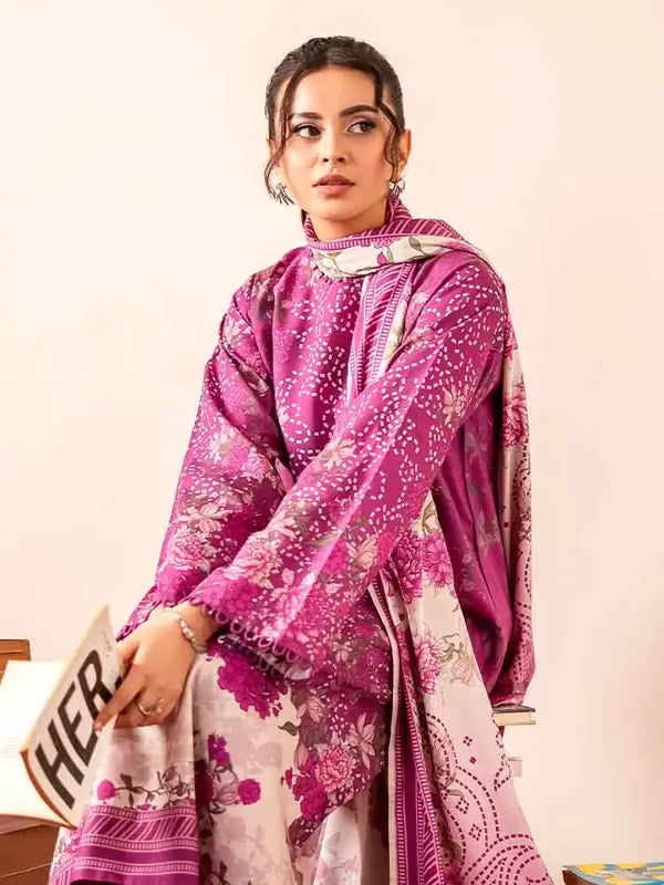 GEET 3-Piece Unstitched Digital Printed Linen Suit for Women