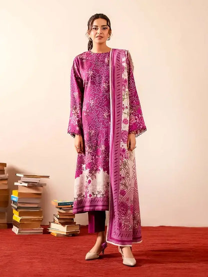 GEET 3-Piece Unstitched Digital Printed Linen Suit for Women