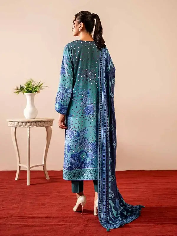 GEET 3-Piece Unstitched Digital Printed Linen Suit for Women