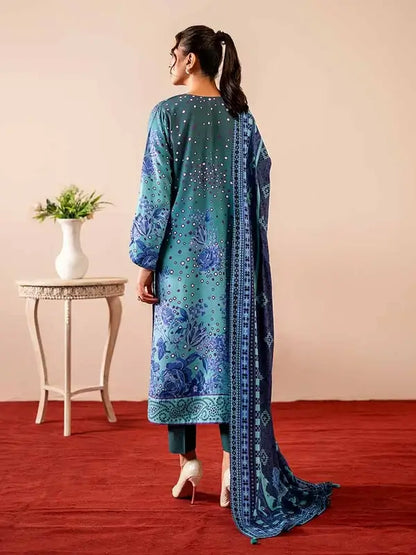 GEET 3-Piece Unstitched Digital Printed Linen Suit for Women