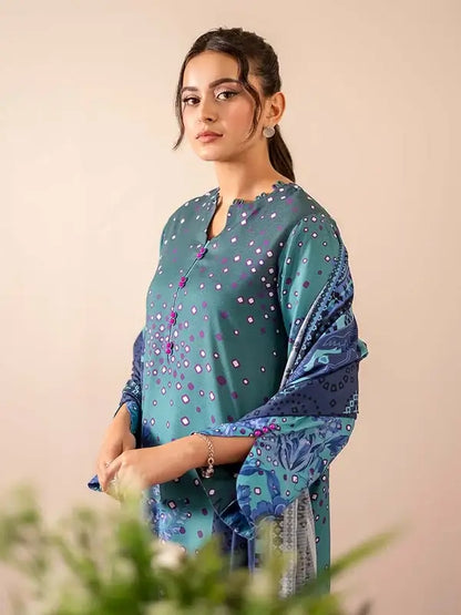 GEET 3-Piece Unstitched Digital Printed Linen Suit for Women