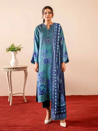 GEET 3-Piece Unstitched Digital Printed Linen Suit for Women