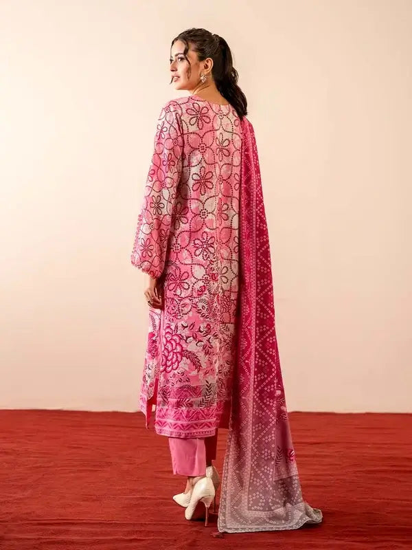 GEET 3-Piece Unstitched Digital Printed Linen Suit for Women