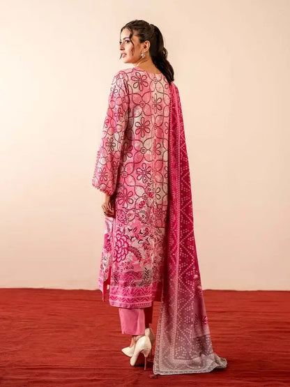 GEET 3-Piece Unstitched Digital Printed Linen Suit for Women