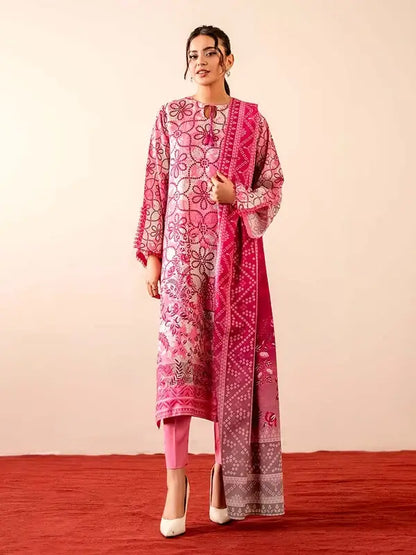 GEET 3-Piece Unstitched Digital Printed Linen Suit for Women