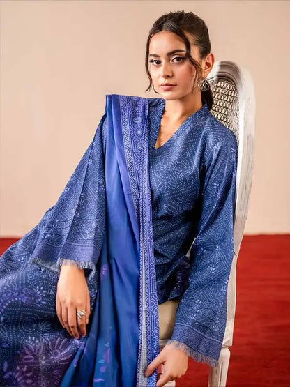 GEET 3-Piece Unstitched Digital Printed Linen Suit for Women