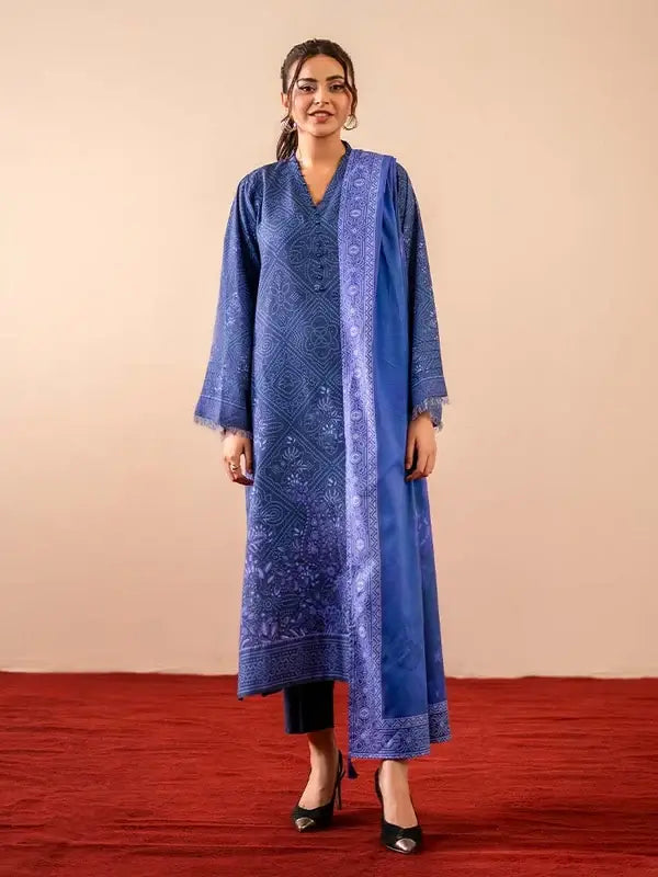 GEET 3-Piece Unstitched Digital Printed Linen Suit for Women