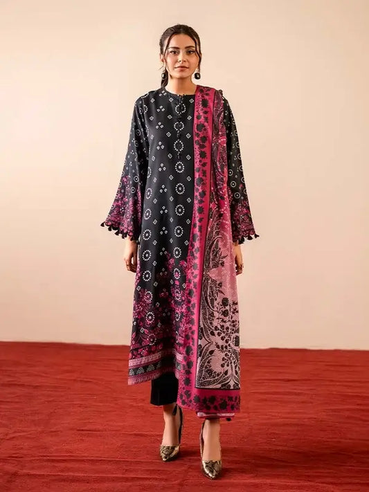 GEET 3-Piece Unstitched Digital Printed Linen Suit for Women