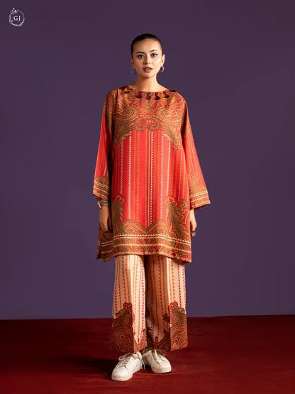 2 Piece Unstitched Fancy Linen Suit for Women – Printed Shirt & Trouser