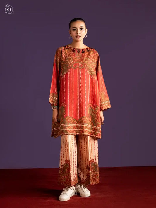 2 Piece Unstitched Fancy Linen Suit for Women – Printed Shirt & Trouser