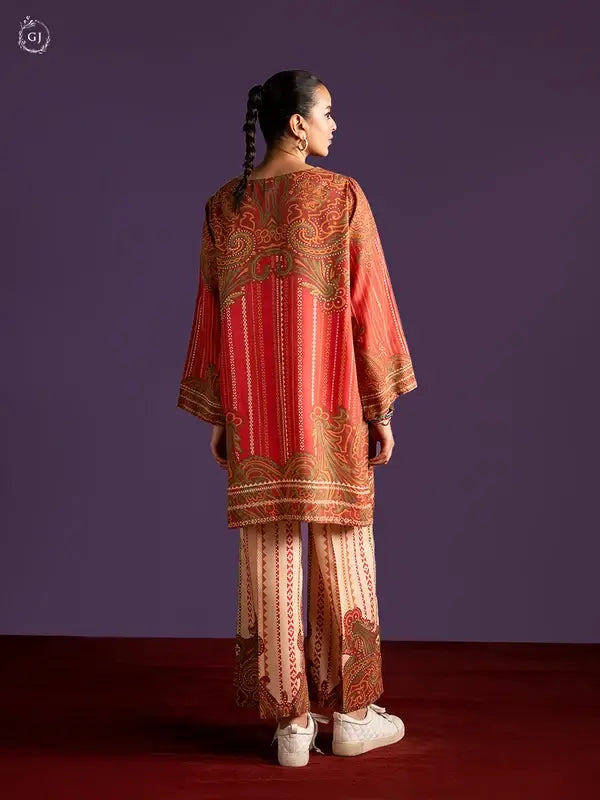 2 Piece Unstitched Fancy Linen Suit for Women – Printed Shirt & Trouser