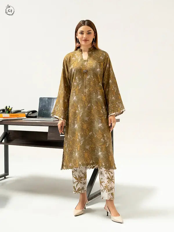 2 Piece Unstitched Fancy Linen Suit for Women – Printed Shirt & Trouser