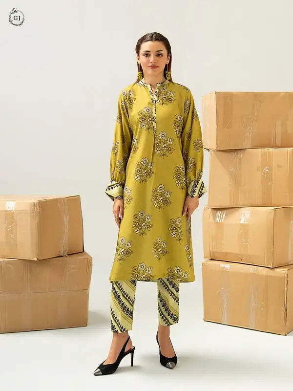 2 Piece Unstitched Fancy Linen Suit for Women – Printed Shirt & Trouser
