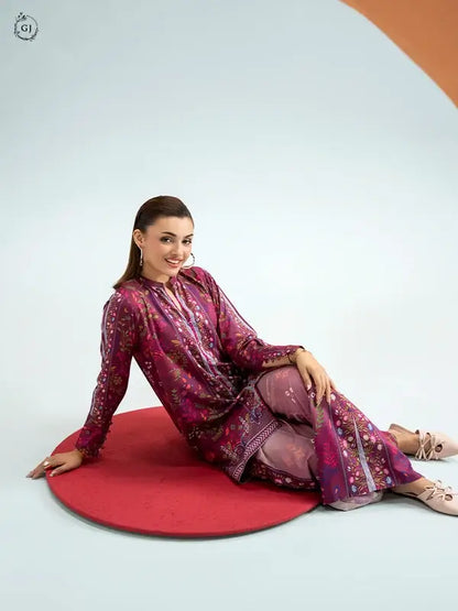 2 Piece Unstitched Bana Dora Linen Suit for Women – Printed Shirt & Trouser