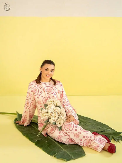 2 Piece Unstitched Bana Dora Linen Suit for Women – Printed Shirt & Trouser