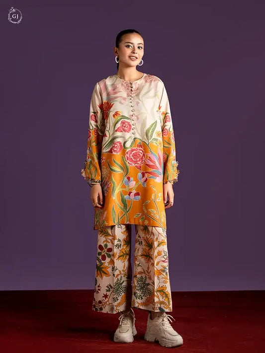 2 Piece Unstitched Fancy Linen Suit for Women – Printed Shirt & Trouser