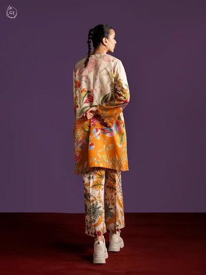 2 Piece Unstitched Fancy Linen Suit for Women – Printed Shirt & Trouser