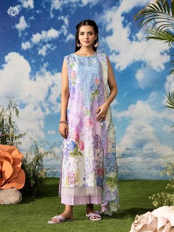 Premium Rang Pasand 3-Piece Unstitched Embroidered Lawn Suit