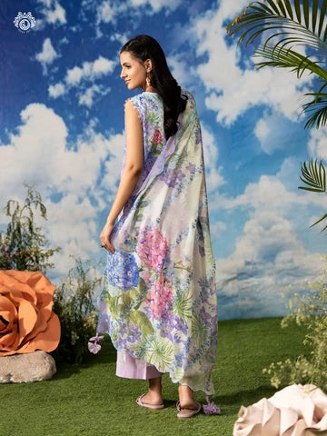 Premium Rang Pasand 3-Piece Unstitched Embroidered Lawn Suit