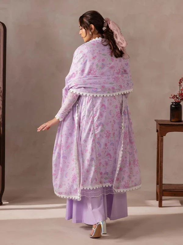 FLORE 3 Piece Unstitched Embroidered Lawn Suit | Digital Printed Lawn