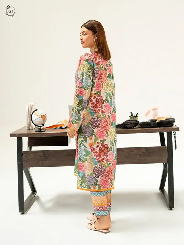 2 Piece Unstitched Fancy Linen Suit for Women – Printed Shirt & Trouser