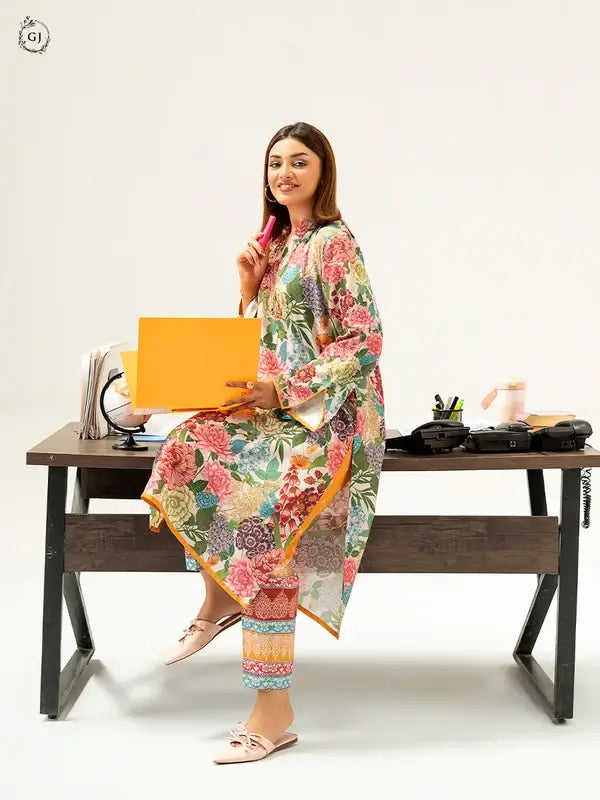 2 Piece Unstitched Fancy Linen Suit for Women – Printed Shirt & Trouser