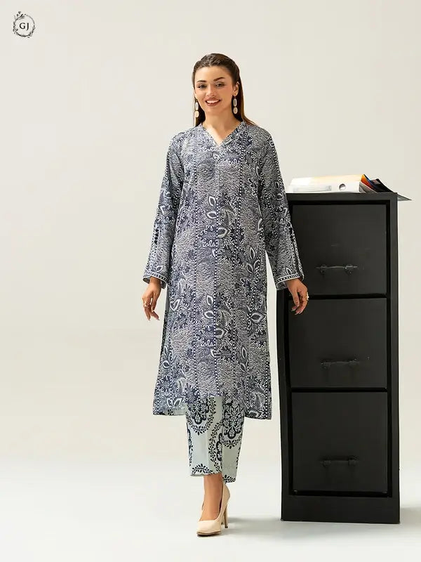 2 Piece Unstitched Fancy Linen Suit for Women – Printed Shirt & Trouser