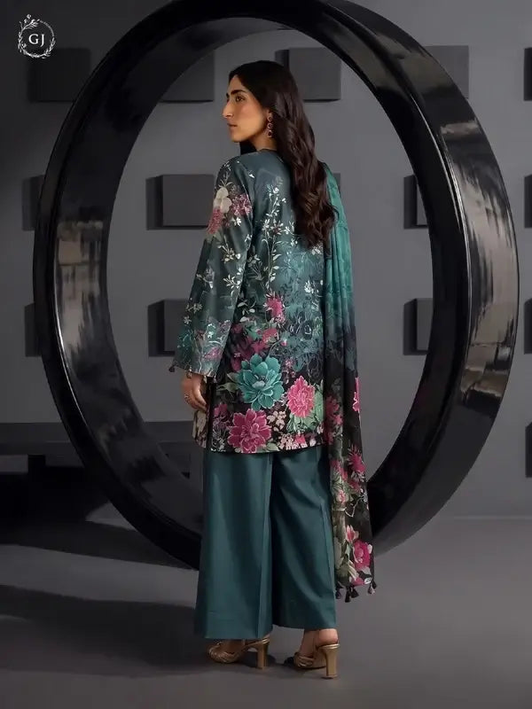KISSA 3-Piece Unstitched Digital Printed Linen Suit | Fall-Winter Collection