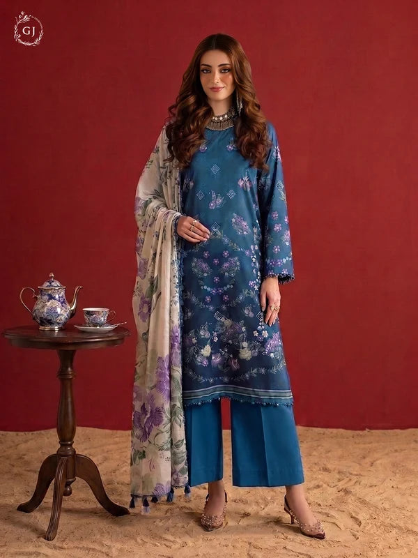 POPINN 3-Piece Unstitched Digital Printed Linen Suit | Fall-Winter Collection