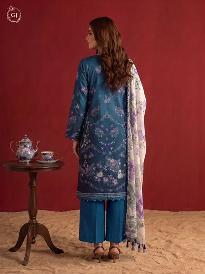 POPINN 3-Piece Unstitched Digital Printed Linen Suit | Fall-Winter Collection
