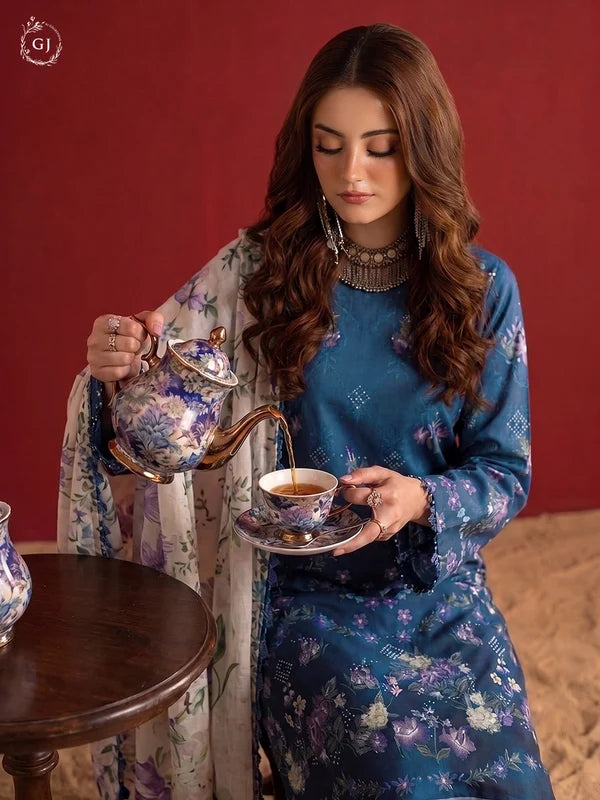 POPINN 3-Piece Unstitched Digital Printed Linen Suit | Fall-Winter Collection