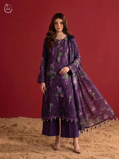 POPINN 3-Piece Unstitched Digital Printed Linen Suit | Fall-Winter Collection