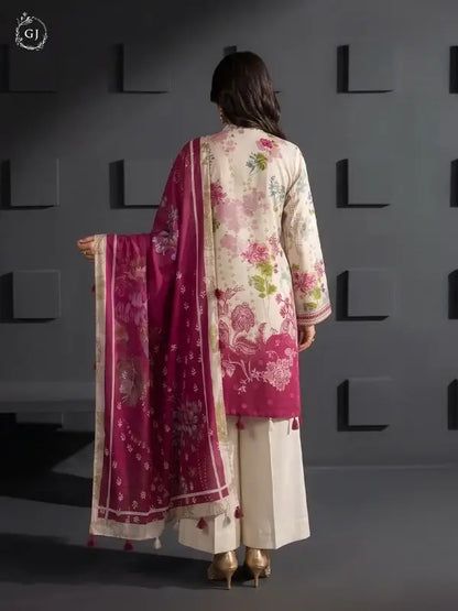 KISSA 3-Piece Unstitched Digital Printed Linen Suit | Fall-Winter Collection