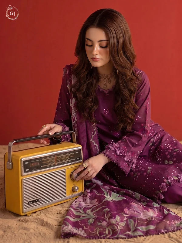 POPINN 3-Piece Unstitched Digital Printed Linen Suit | Fall-Winter Collection