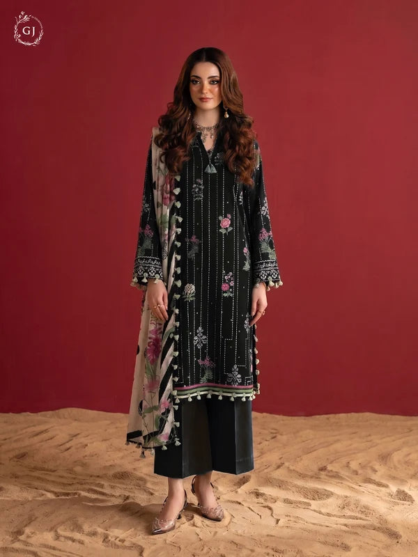 POPINN 3-Piece Unstitched Digital Printed Linen Suit | Fall-Winter Collection