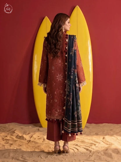 POPINN 3-Piece Unstitched Digital Printed Linen Suit | Fall-Winter Collection