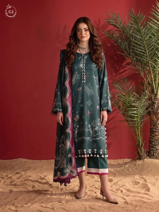 POPINN 3-Piece Unstitched Digital Printed Linen Suit | Fall-Winter Collection