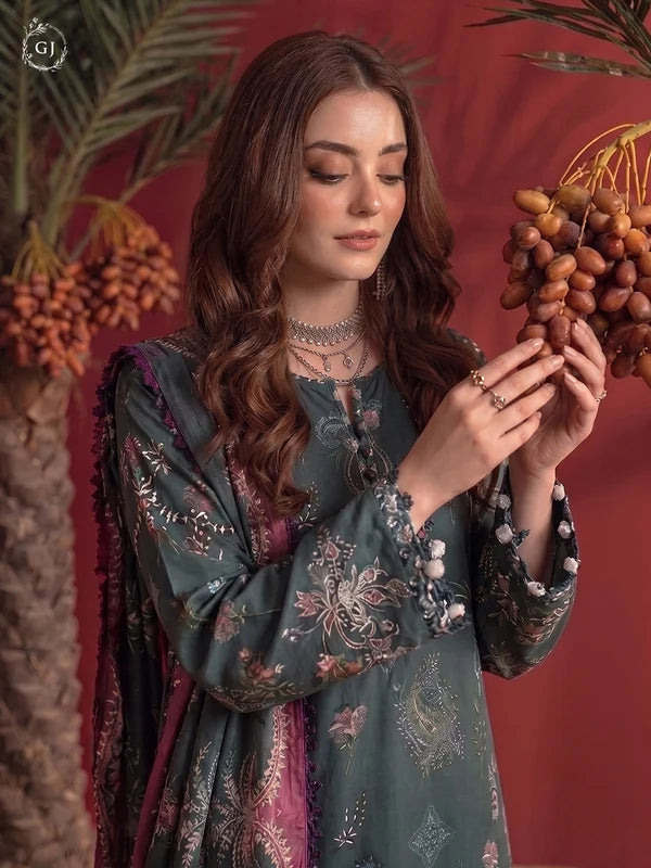 POPINN 3-Piece Unstitched Digital Printed Linen Suit | Fall-Winter Collection
