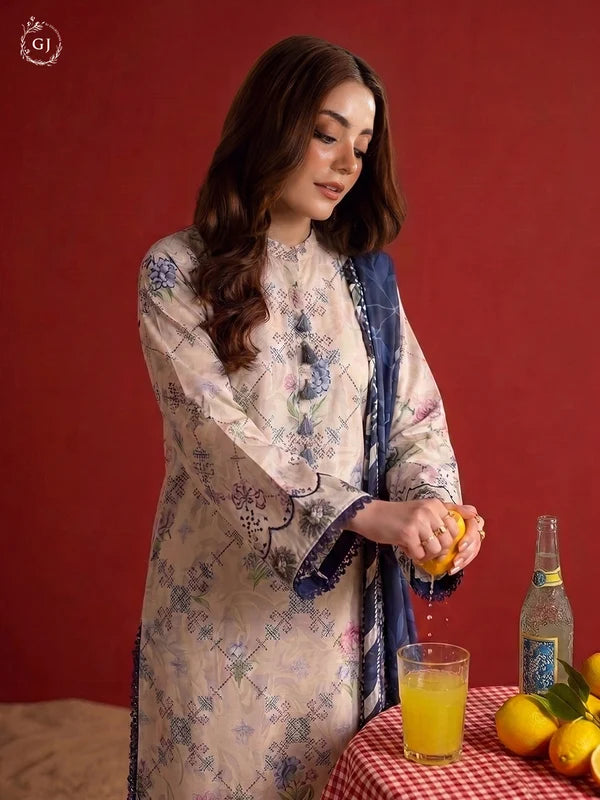 POPINN 3-Piece Unstitched Digital Printed Linen Suit | Fall-Winter Collection