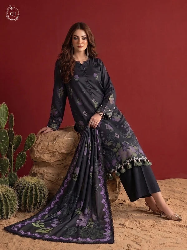 POPINN 3-Piece Unstitched Digital Printed Linen Suit | Fall-Winter Collection