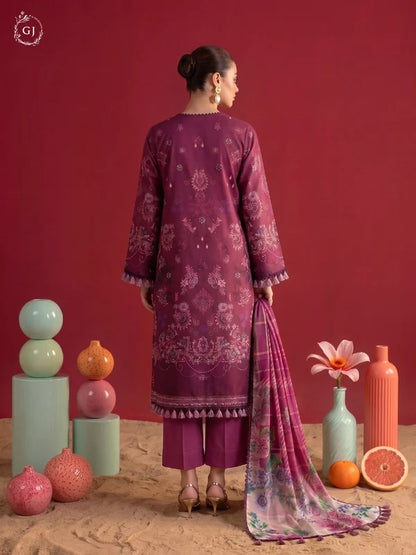 POPINN 3-Piece Unstitched Digital Printed Linen Suit | Fall-Winter Collection