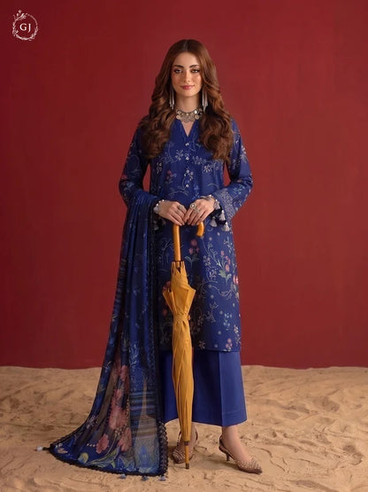 POPINN 3-Piece Unstitched Digital Printed Linen Suit | Fall-Winter Collection