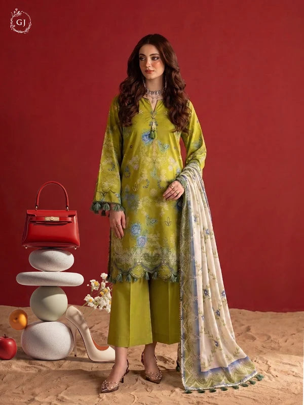 POPINN 3-Piece Unstitched Digital Printed Linen Suit | Fall-Winter Collection