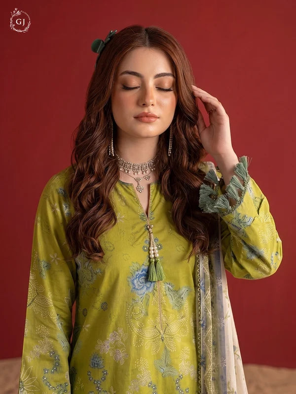 POPINN 3-Piece Unstitched Digital Printed Linen Suit | Fall-Winter Collection