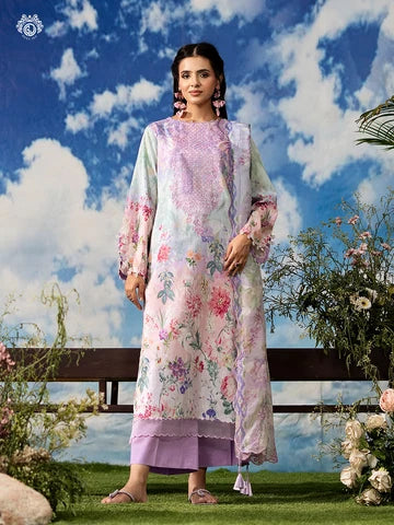Premium Rang Pasand 3-Piece Unstitched Embroidered Lawn Suit