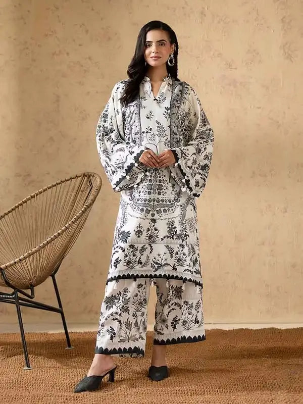 2 Piece Unstitched Bana Dora Linen Suit for Women – Printed Shirt & Trouser