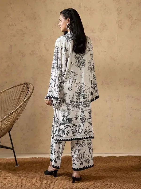 2 Piece Unstitched Bana Dora Linen Suit for Women – Printed Shirt & Trouser