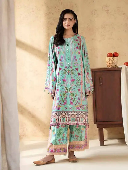 2 Piece Unstitched Bana Dora Linen Suit for Women – Printed Shirt & Trouser